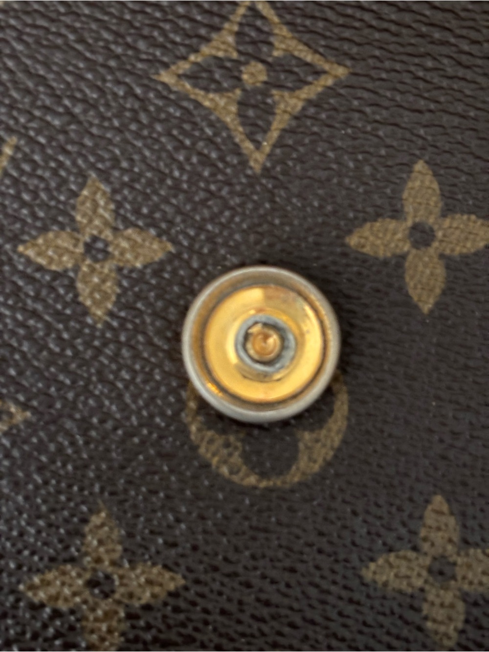 Louis Vuitton Monogram Foldover Clutch in Brown & Tan Leather Trim - Picture 9 of 10